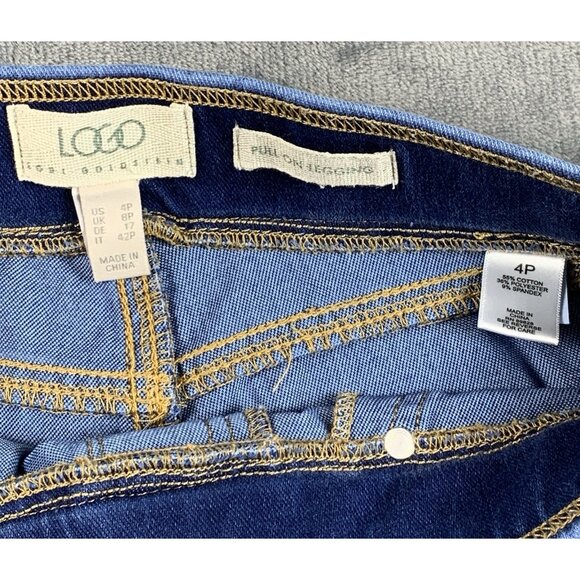 Logo Lori Goldstein Pull On Legging Jegging Size 4P Blue Soft Stretchy - Picture 3 of 6